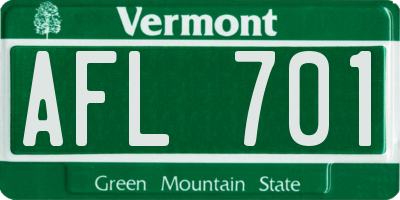 VT license plate AFL701