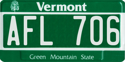 VT license plate AFL706