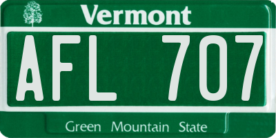 VT license plate AFL707
