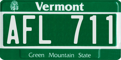 VT license plate AFL711