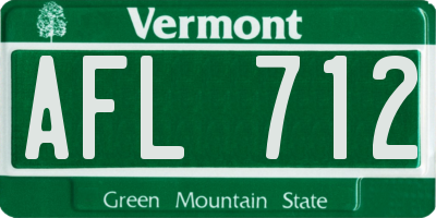 VT license plate AFL712