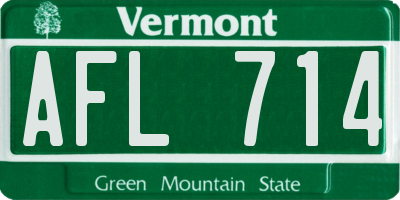 VT license plate AFL714