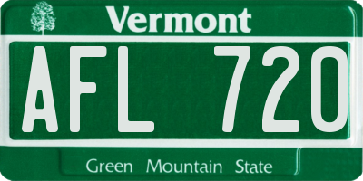VT license plate AFL720