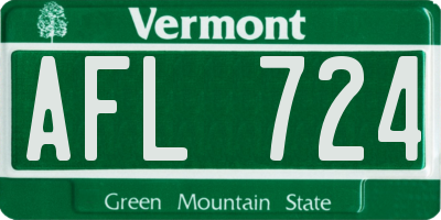 VT license plate AFL724