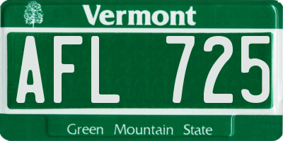 VT license plate AFL725