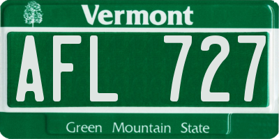 VT license plate AFL727