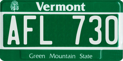 VT license plate AFL730