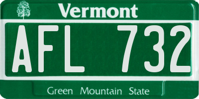 VT license plate AFL732