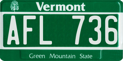 VT license plate AFL736