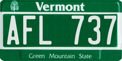 VT license plate AFL737