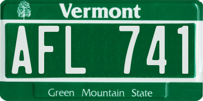 VT license plate AFL741