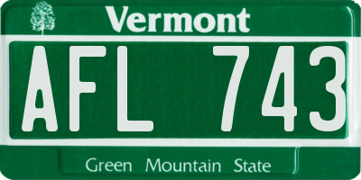 VT license plate AFL743