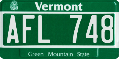 VT license plate AFL748