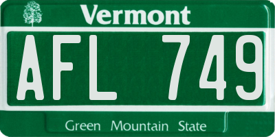 VT license plate AFL749