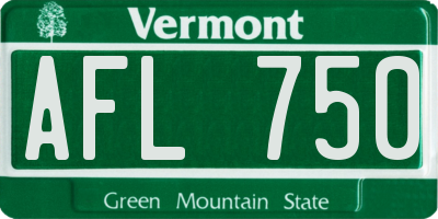 VT license plate AFL750