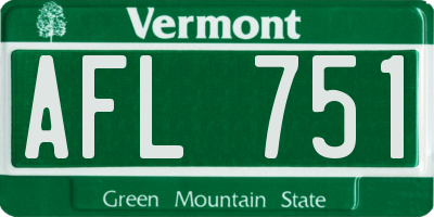 VT license plate AFL751