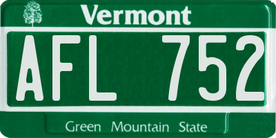 VT license plate AFL752