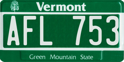 VT license plate AFL753