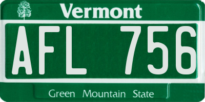 VT license plate AFL756