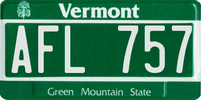 VT license plate AFL757