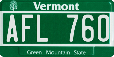VT license plate AFL760