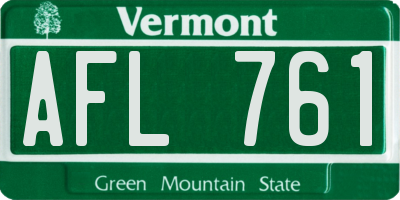 VT license plate AFL761