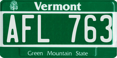 VT license plate AFL763