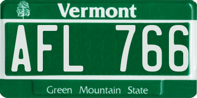 VT license plate AFL766
