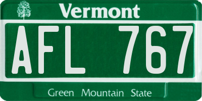 VT license plate AFL767