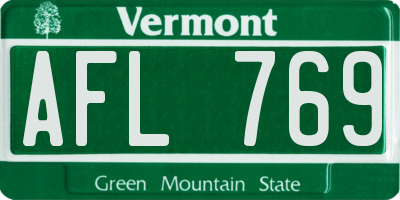 VT license plate AFL769