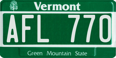 VT license plate AFL770