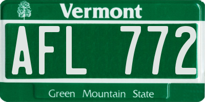 VT license plate AFL772
