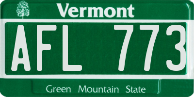 VT license plate AFL773