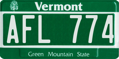 VT license plate AFL774