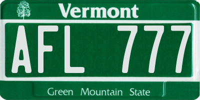 VT license plate AFL777