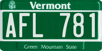 VT license plate AFL781