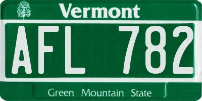 VT license plate AFL782