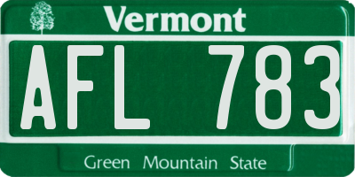 VT license plate AFL783