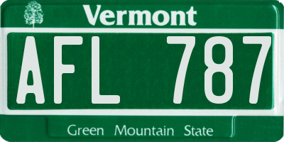 VT license plate AFL787