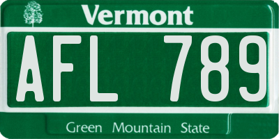VT license plate AFL789