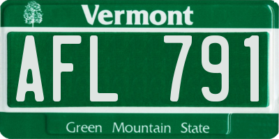 VT license plate AFL791