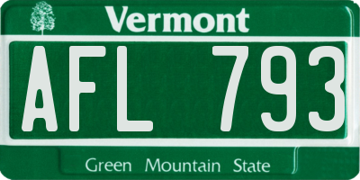 VT license plate AFL793