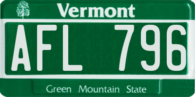VT license plate AFL796