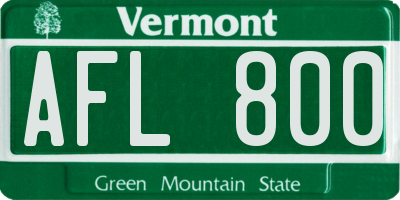 VT license plate AFL800