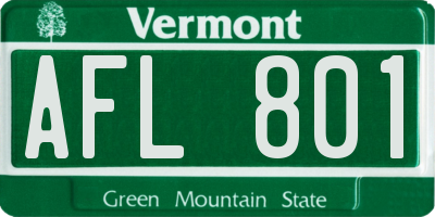 VT license plate AFL801