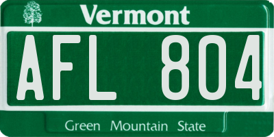 VT license plate AFL804