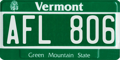 VT license plate AFL806