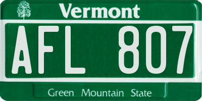 VT license plate AFL807