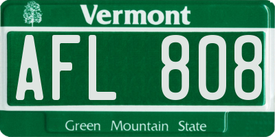 VT license plate AFL808
