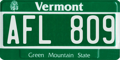 VT license plate AFL809